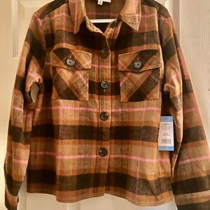 Steve Madden Checkered Shirt in Brown and Pink
